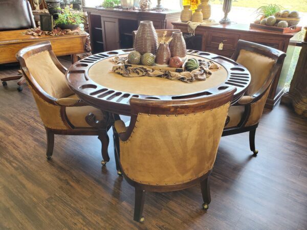 #8218 (CH2405) Game Table & (4) Chairs on Casters