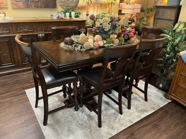 #8221 (CH2408) Pub Table, (6) Chairs & (1) Leaf by Legacy Classic